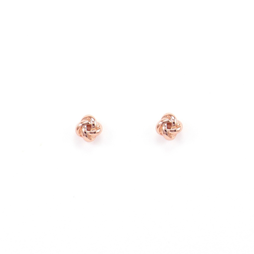 Knot Stud Earrings 18K Rose Gold Infinity Love